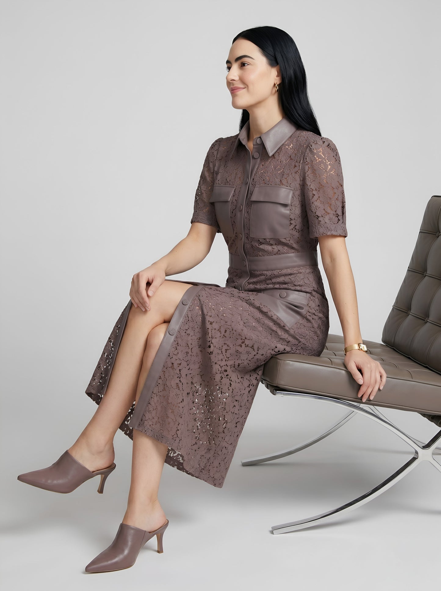 House of S Women's  Noir Utility Lace Dress