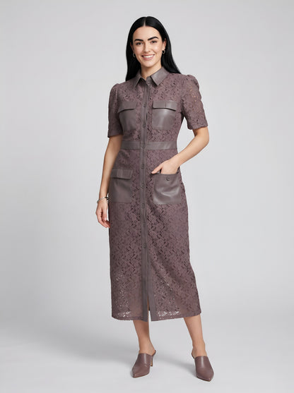 House of S Women's  Noir Utility Lace Dress