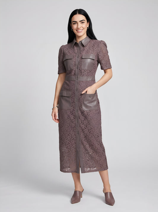 House of S Women's  Noir Utility Lace Dress
