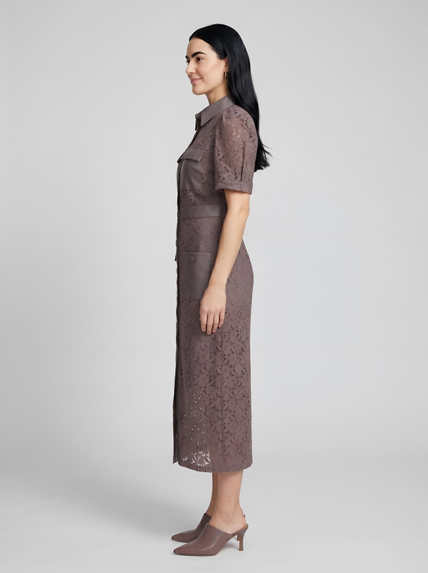 House of S Women's  Noir Utility Lace Dress