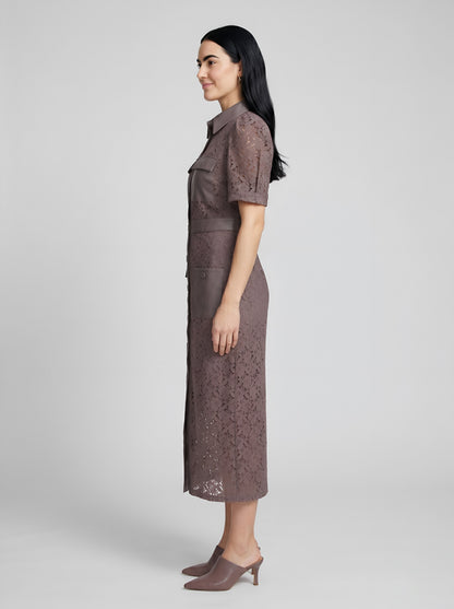 House of S Women's  Noir Utility Lace Dress