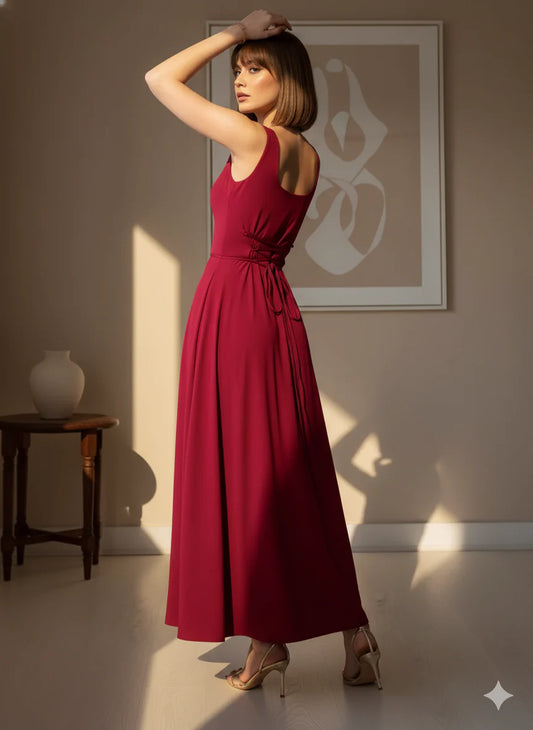 Waist Cinching Maxi Dress - Reversible