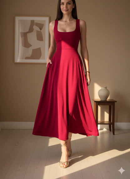 Waist Cinching Maxi Dress - Reversible