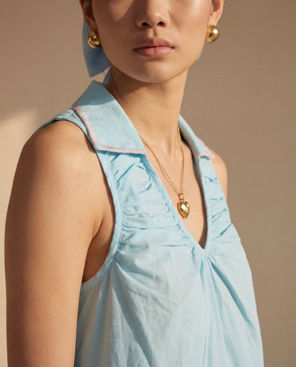 Gather & Go Sky Linen Dress