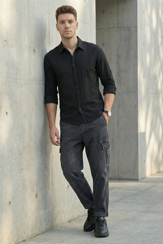 Midnight Self-Textured Shirt