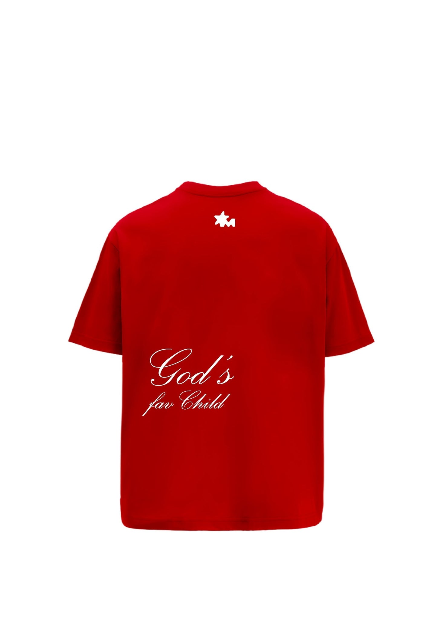God's Fav Child Printed Oversized Red T-Shirt Main Character