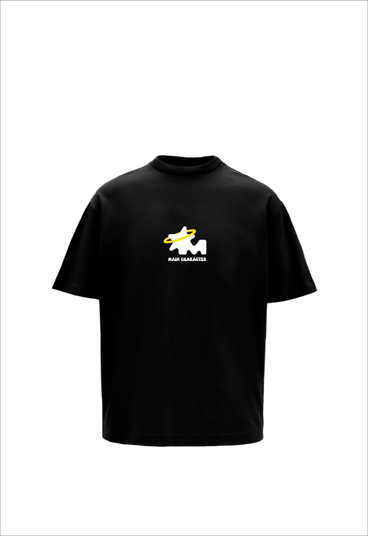 God's Plan Printed Round Neck Oversized Black T-Shirt Main Character