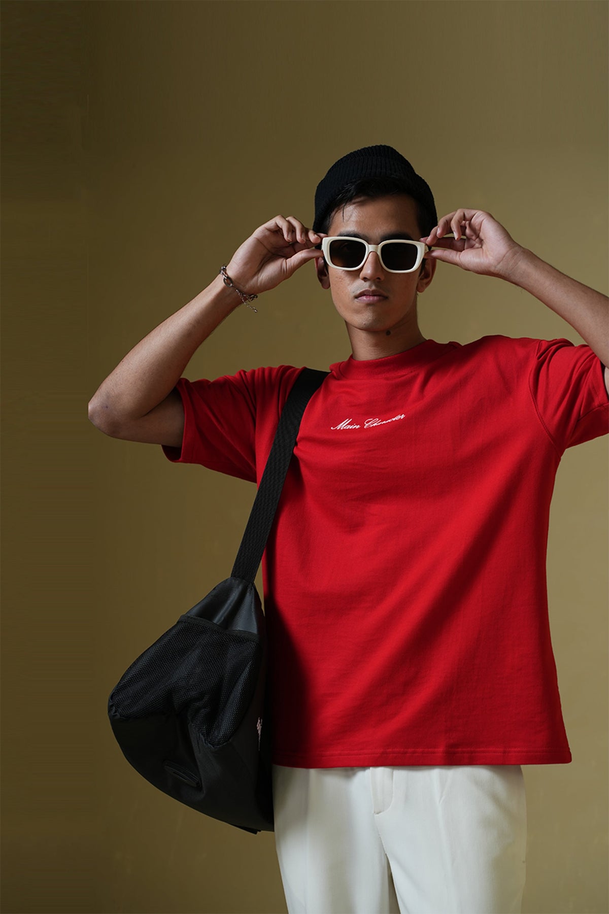 God's Fav Child Printed Oversized Red T-Shirt Main Character