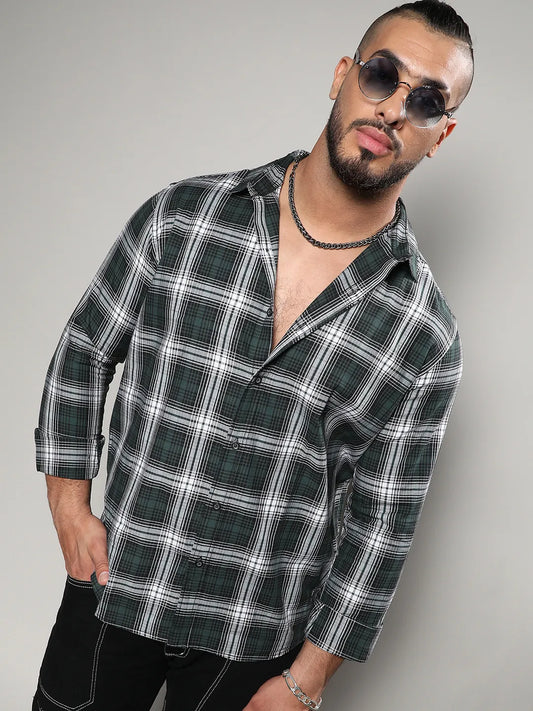 Green Checkered Casual Shirt
