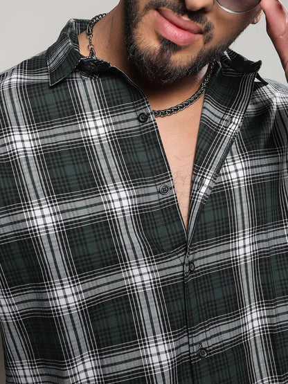 Green Checkered Casual Shirt