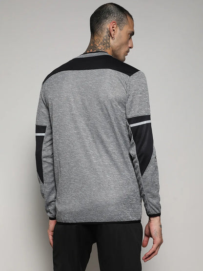 Heathered Activewear Jacket With Contrast Detail