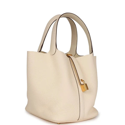 Hermès Picotin Lock 22 Nata Clemence Gold Hardware