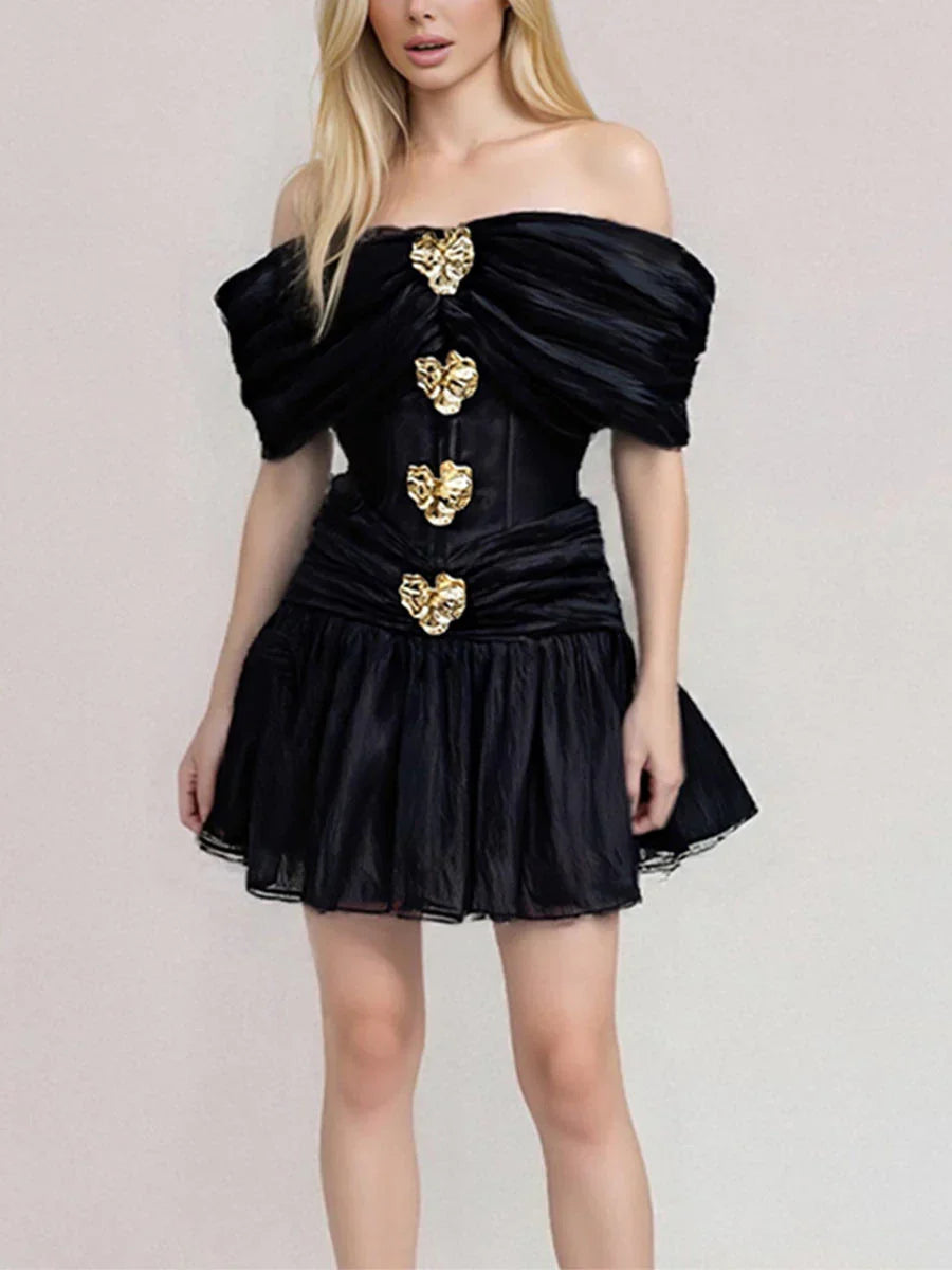 Midnight Muse Heart Detail Mini Dress
