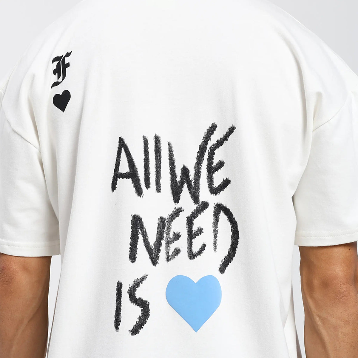 Rebel Heart Card Round Neck Printed White T-Shirt FLYAF