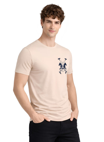 ADRO Mens Polo Crest Printed T-Shirt for Men | Cotton Printed Tshirt | Regular Fit Casual T-Shirts | Premium Summer Tshirts