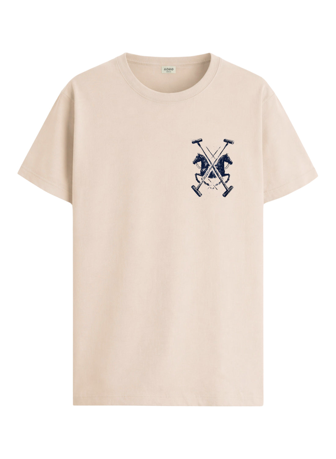 ADRO Mens Polo Crest Printed T-Shirt for Men | Cotton Printed Tshirt | Regular Fit Casual T-Shirts | Premium Summer Tshirts