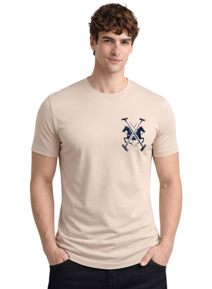 ADRO Mens Polo Crest Printed T-Shirt for Men | Cotton Printed Tshirt | Regular Fit Casual T-Shirts | Premium Summer Tshirts