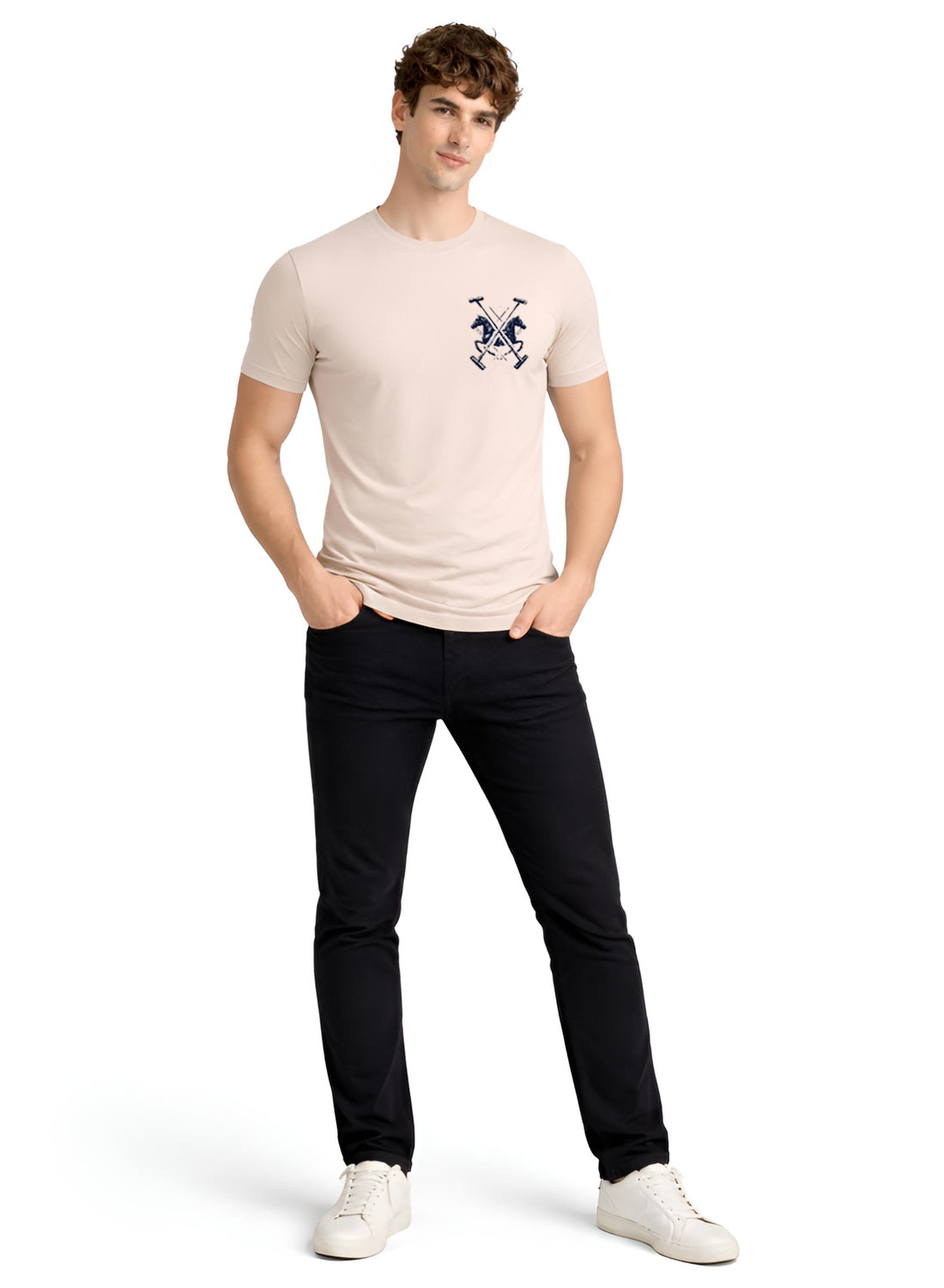 ADRO Mens Polo Crest Printed T-Shirt for Men | Cotton Printed Tshirt | Regular Fit Casual T-Shirts | Premium Summer Tshirts