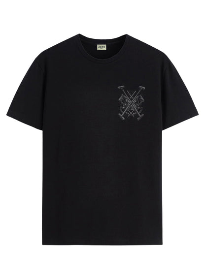 ADRO Mens Polo Crest Printed T-Shirt for Men | Cotton Printed Tshirt | Regular Fit Casual T-Shirts | Premium Summer Tshirts
