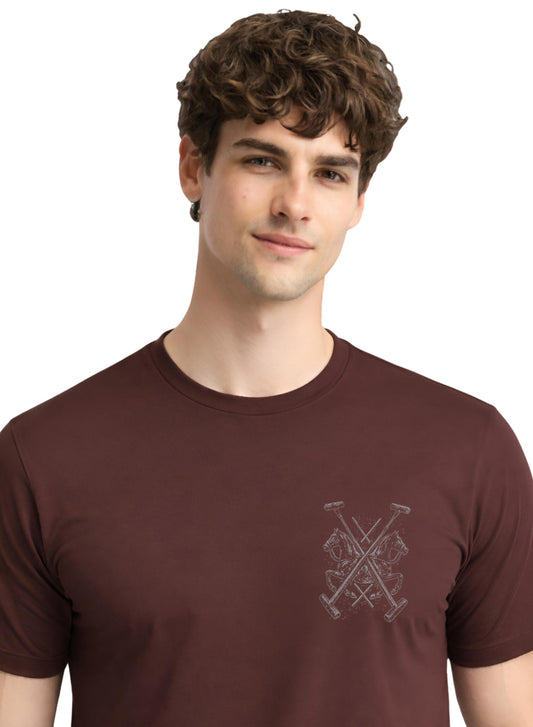 ADRO Mens Polo Crest Printed T-Shirt for Men | Cotton Printed Tshirt | Regular Fit Casual T-Shirts | Premium Summer Tshirts