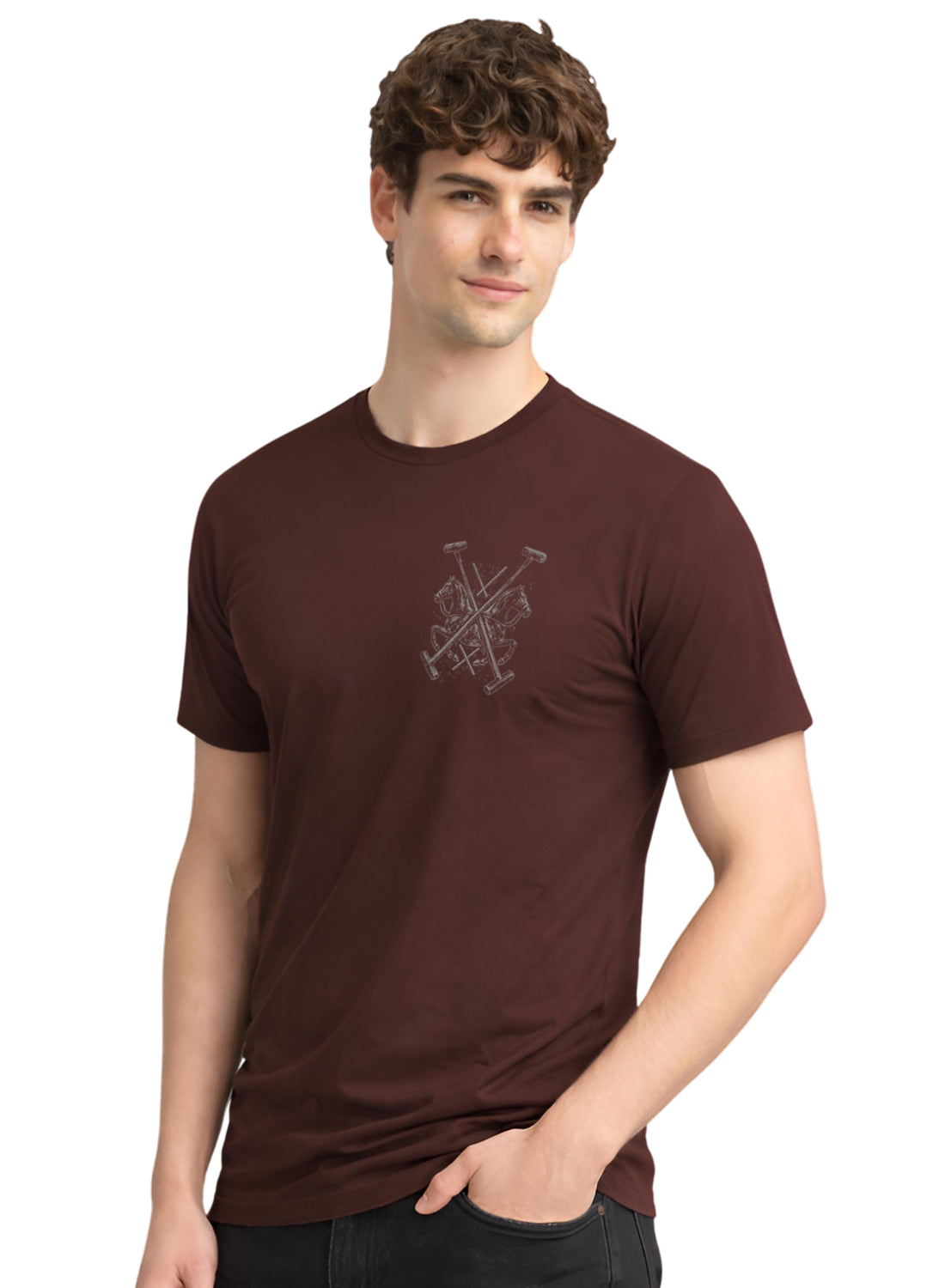 ADRO Mens Polo Crest Printed T-Shirt for Men | Cotton Printed Tshirt | Regular Fit Casual T-Shirts | Premium Summer Tshirts