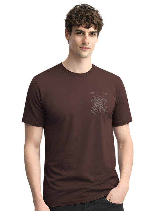 ADRO Mens Polo Crest Printed T-Shirt for Men | Cotton Printed Tshirt | Regular Fit Casual T-Shirts | Premium Summer Tshirts