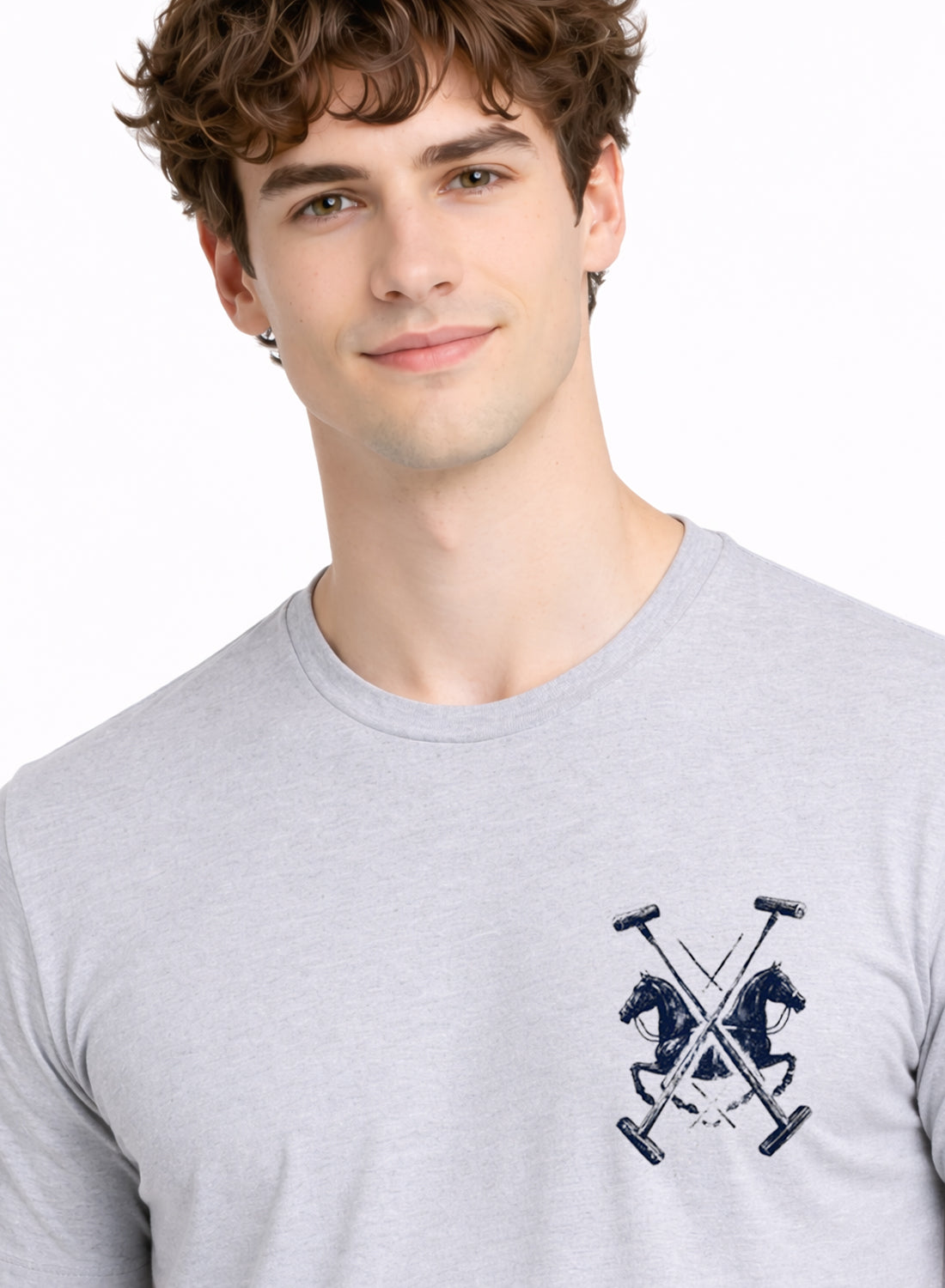 ADRO Mens Polo Crest Printed T-Shirt for Men | Cotton Printed Tshirt | Regular Fit Casual T-Shirts | Premium Summer Tshirts
