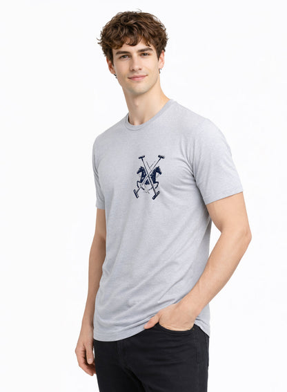 ADRO Mens Polo Crest Printed T-Shirt for Men | Cotton Printed Tshirt | Regular Fit Casual T-Shirts | Premium Summer Tshirts