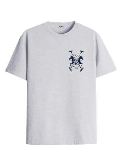 ADRO Mens Polo Crest Printed T-Shirt for Men | Cotton Printed Tshirt | Regular Fit Casual T-Shirts | Premium Summer Tshirts