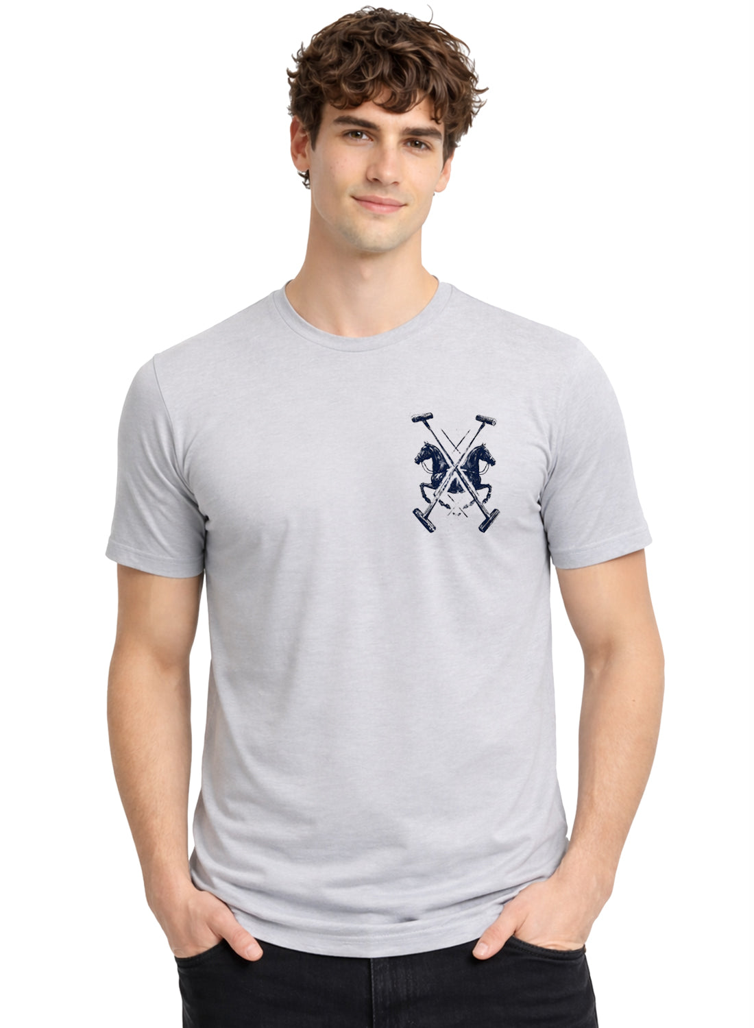 ADRO Mens Polo Crest Printed T-Shirt for Men | Cotton Printed Tshirt | Regular Fit Casual T-Shirts | Premium Summer Tshirts