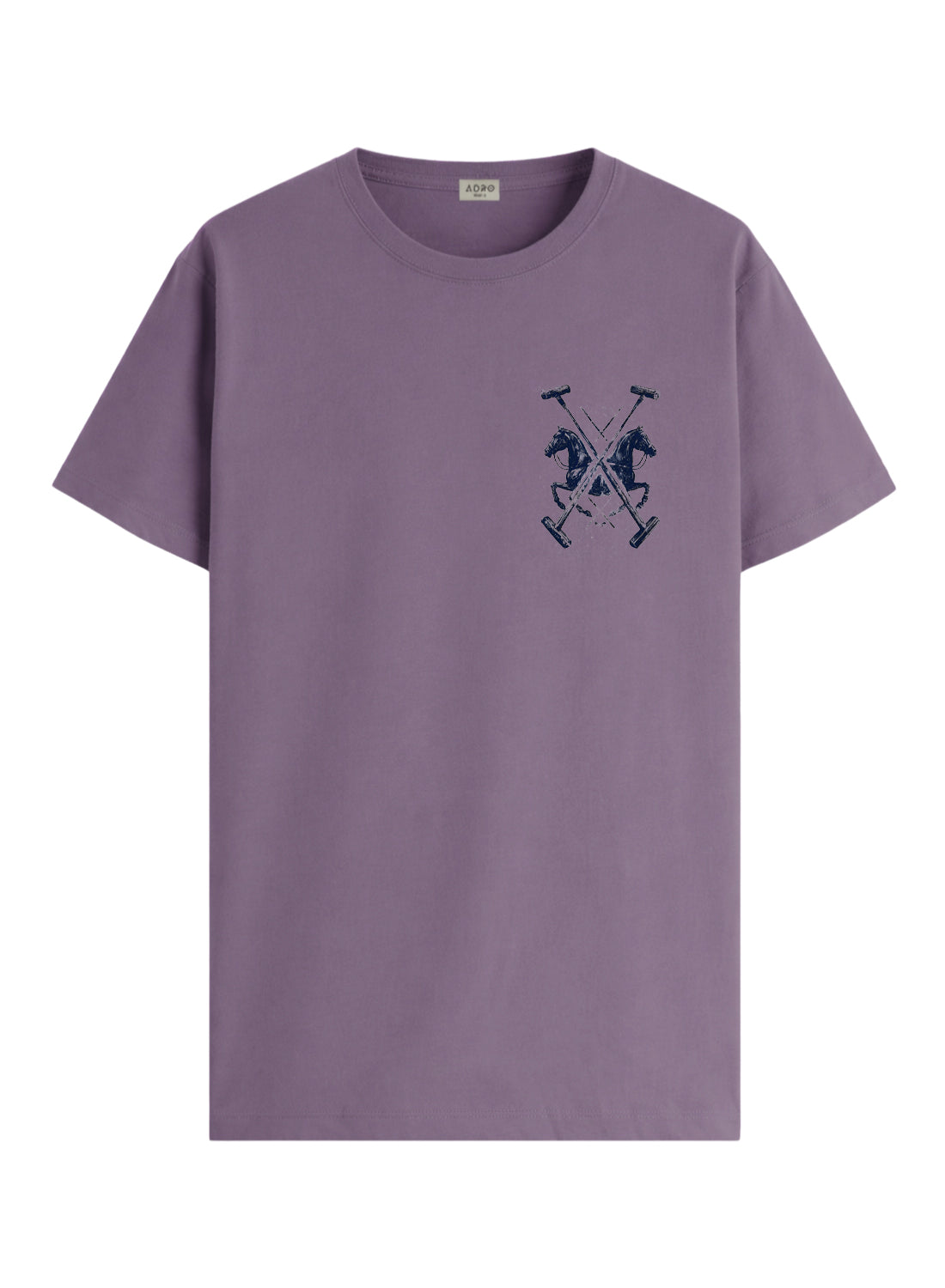 ADRO Mens Polo Crest Printed T-Shirt for Men | Cotton Printed Tshirt | Regular Fit Casual T-Shirts | Premium Summer Tshirts