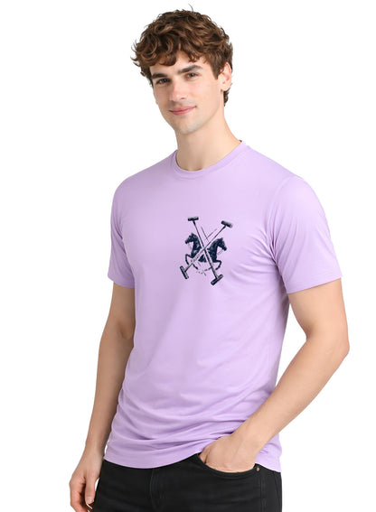 ADRO Mens Polo Crest Printed T-Shirt for Men | Cotton Printed Tshirt | Regular Fit Casual T-Shirts | Premium Summer Tshirts