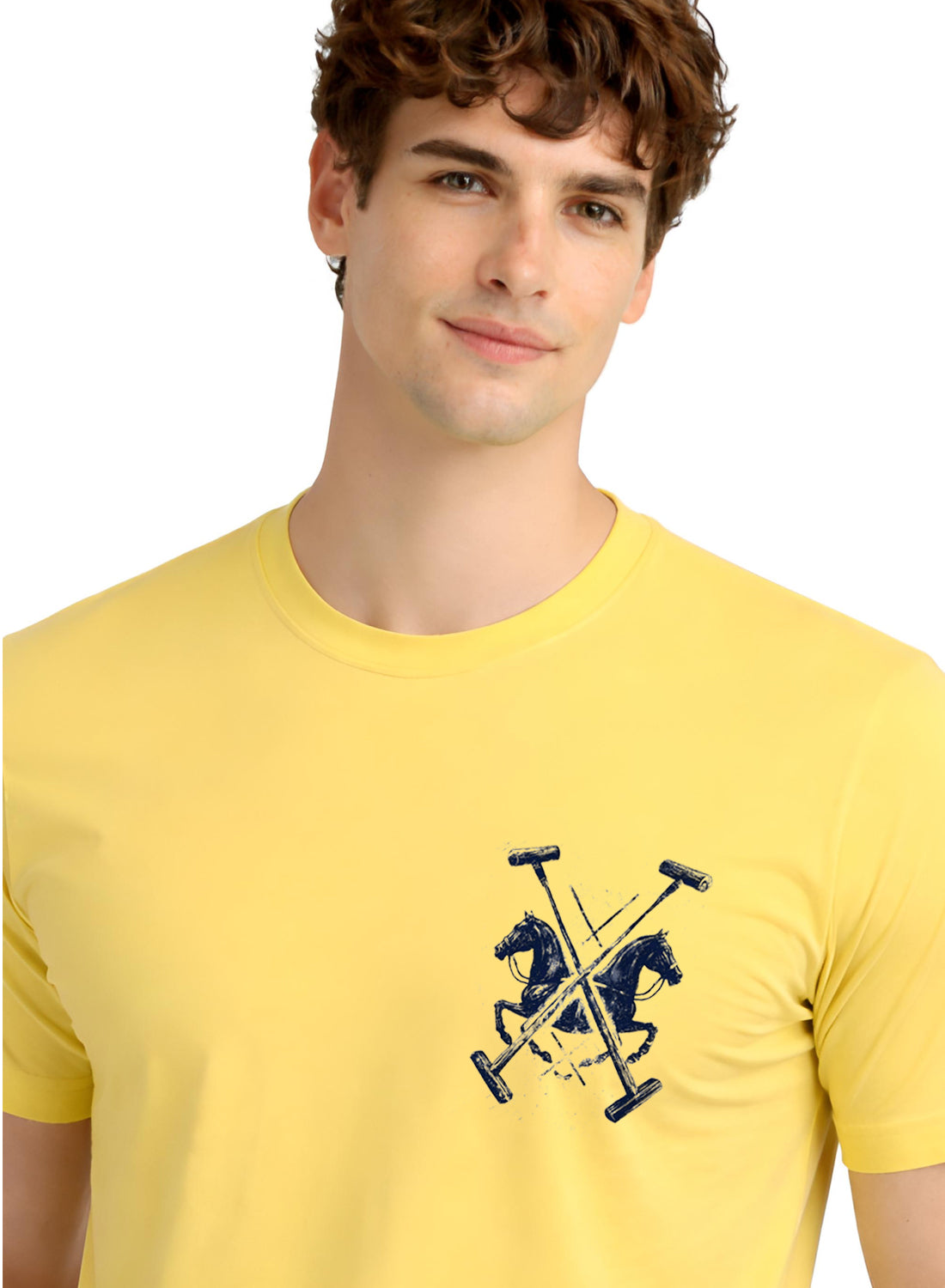ADRO Mens Polo Crest Printed T-Shirt for Men | Cotton Printed Tshirt | Regular Fit Casual T-Shirts | Premium Summer Tshirts