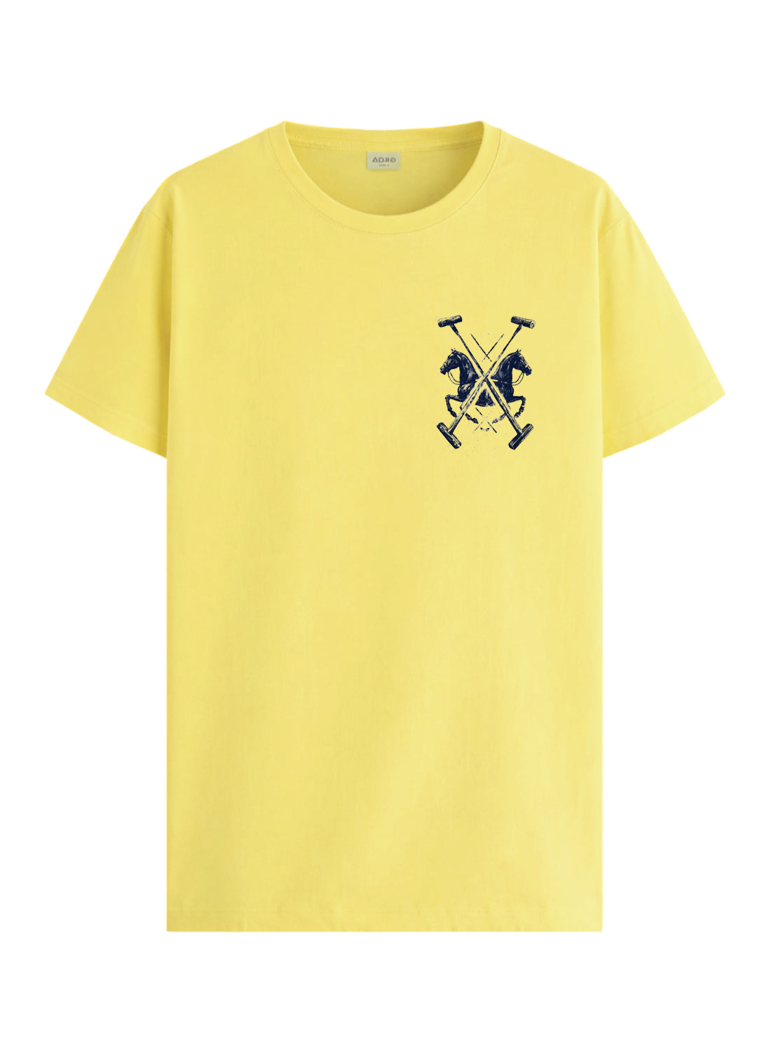 ADRO Mens Polo Crest Printed T-Shirt for Men | Cotton Printed Tshirt | Regular Fit Casual T-Shirts | Premium Summer Tshirts