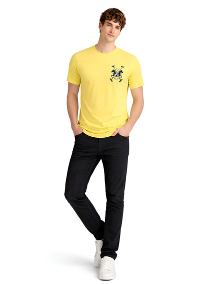 ADRO Mens Polo Crest Printed T-Shirt for Men | Cotton Printed Tshirt | Regular Fit Casual T-Shirts | Premium Summer Tshirts