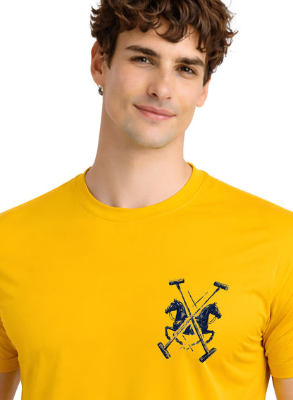 ADRO Mens Polo Crest Printed T-Shirt for Men | Cotton Printed Tshirt | Regular Fit Casual T-Shirts | Premium Summer Tshirts