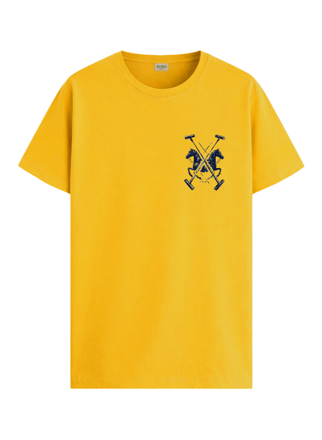 ADRO Mens Polo Crest Printed T-Shirt for Men | Cotton Printed Tshirt | Regular Fit Casual T-Shirts | Premium Summer Tshirts