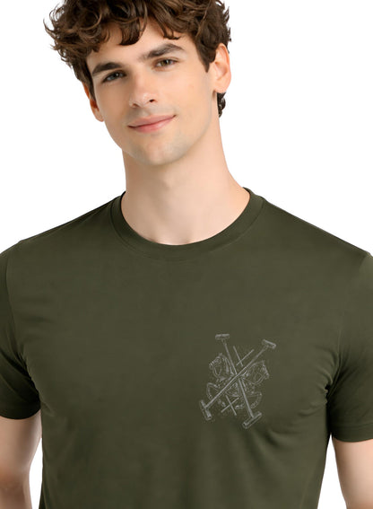 ADRO Mens Polo Crest Printed T-Shirt for Men | Cotton Printed Tshirt | Regular Fit Casual T-Shirts | Premium Summer Tshirts