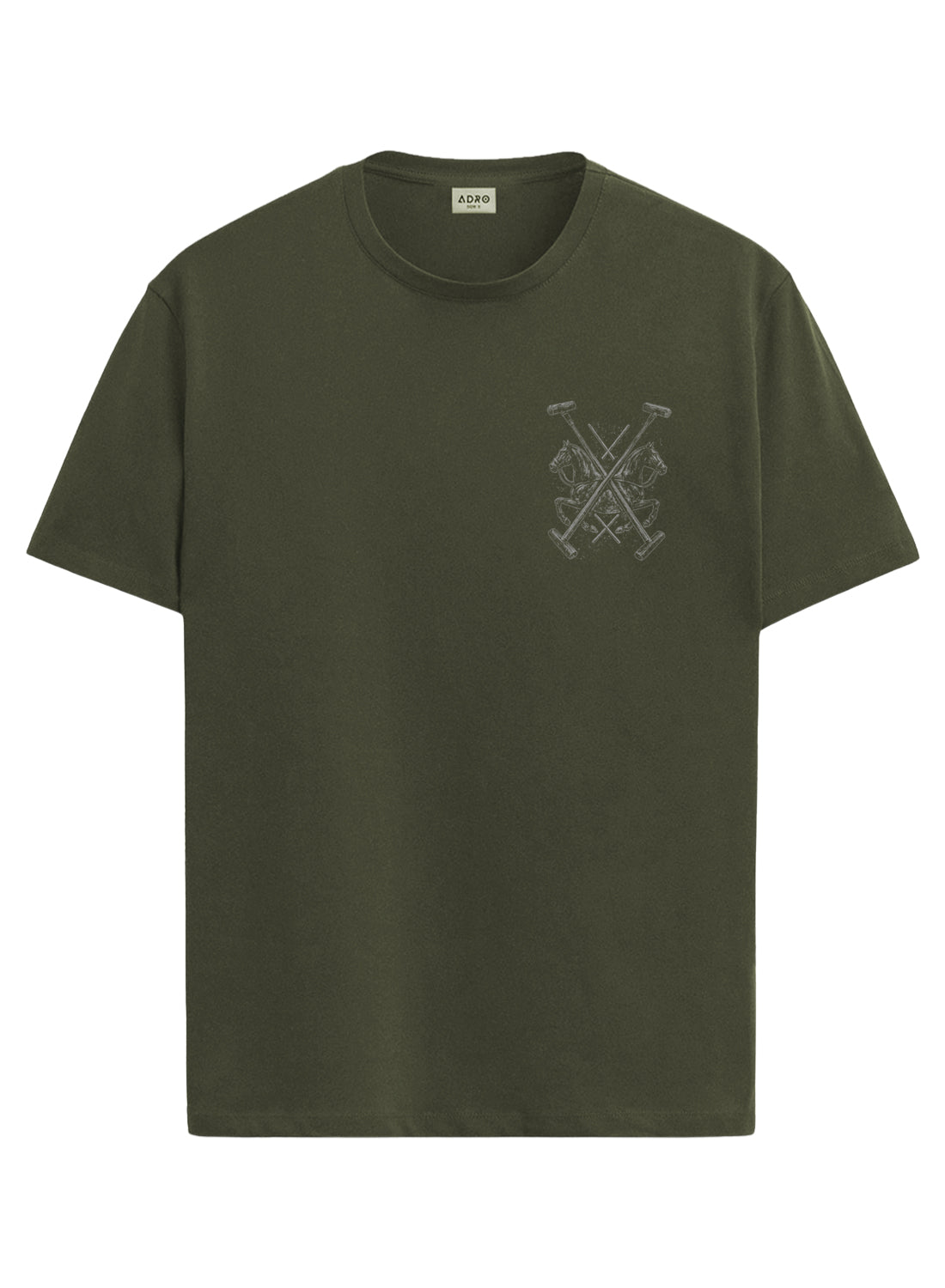 ADRO Mens Polo Crest Printed T-Shirt for Men | Cotton Printed Tshirt | Regular Fit Casual T-Shirts | Premium Summer Tshirts