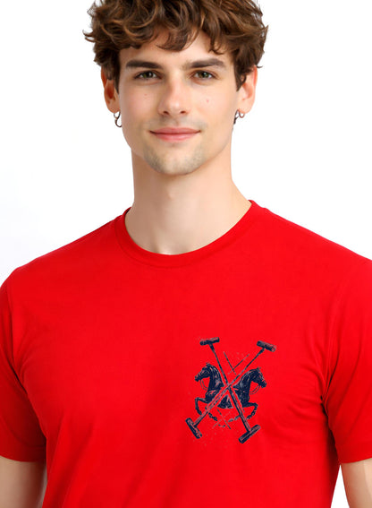 ADRO Mens Polo Crest Printed T-Shirt for Men | Cotton Printed Tshirt | Regular Fit Casual T-Shirts | Premium Summer Tshirts