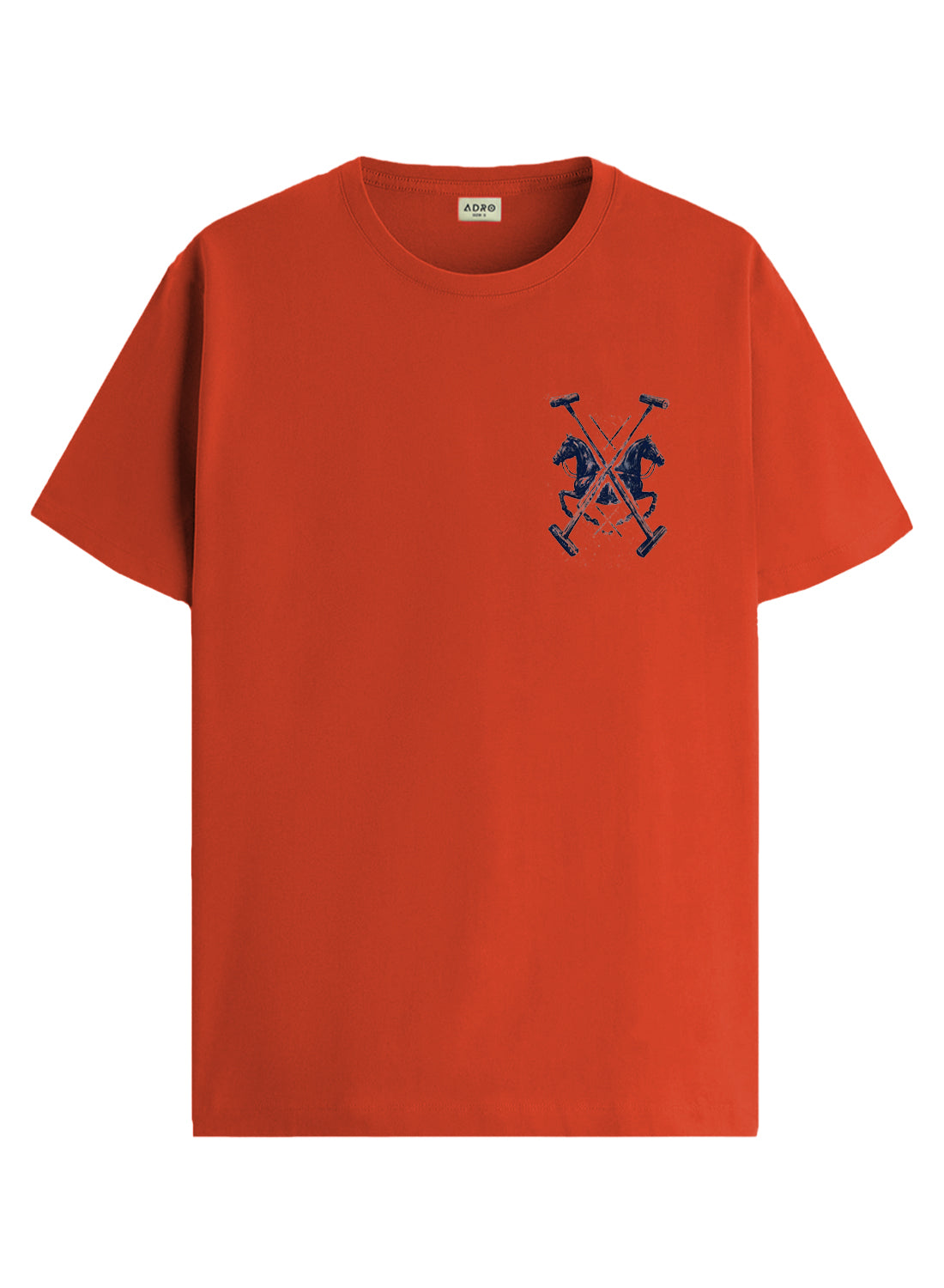 ADRO Mens Polo Crest Printed T-Shirt for Men | Cotton Printed Tshirt | Regular Fit Casual T-Shirts | Premium Summer Tshirts