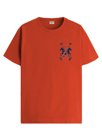 ADRO Mens Polo Crest Printed T-Shirt for Men | Cotton Printed Tshirt | Regular Fit Casual T-Shirts | Premium Summer Tshirts