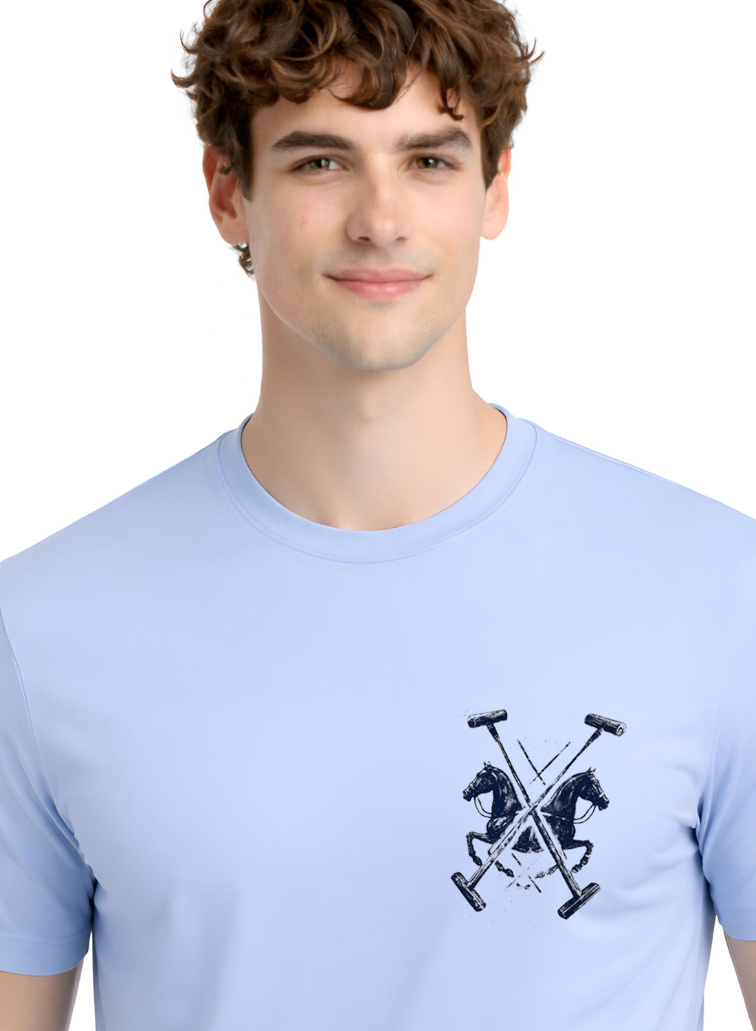 ADRO Mens Polo Crest Printed T-Shirt for Men | Cotton Printed Tshirt | Regular Fit Casual T-Shirts | Premium Summer Tshirts