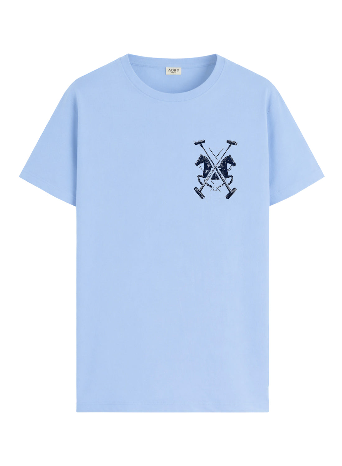 ADRO Mens Polo Crest Printed T-Shirt for Men | Cotton Printed Tshirt | Regular Fit Casual T-Shirts | Premium Summer Tshirts