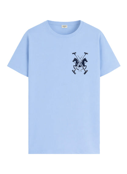 ADRO Mens Polo Crest Printed T-Shirt for Men | Cotton Printed Tshirt | Regular Fit Casual T-Shirts | Premium Summer Tshirts