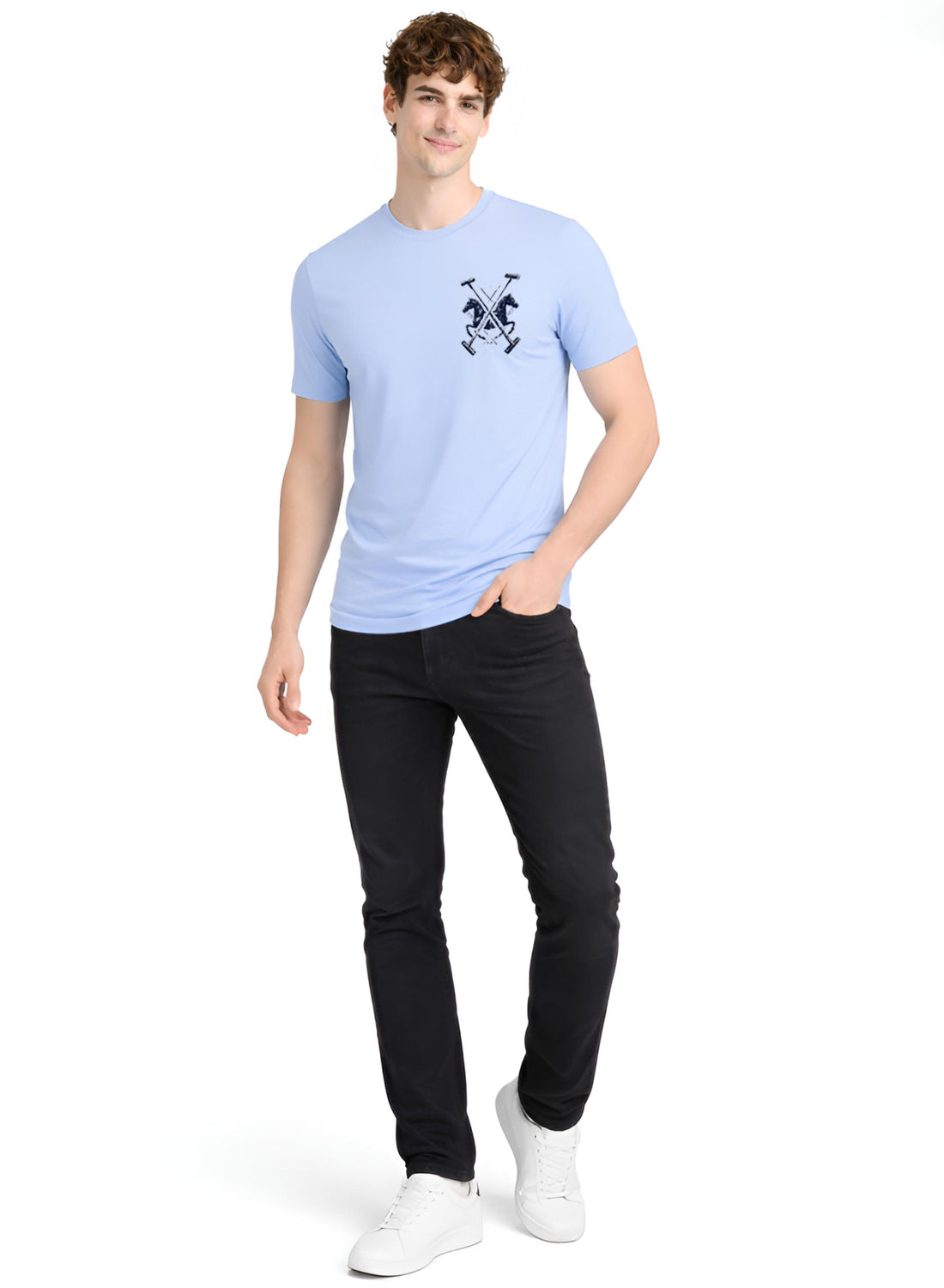 ADRO Mens Polo Crest Printed T-Shirt for Men | Cotton Printed Tshirt | Regular Fit Casual T-Shirts | Premium Summer Tshirts