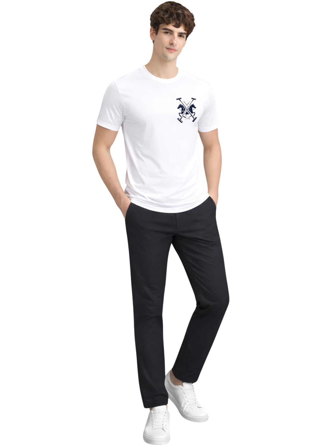 ADRO Mens Polo Crest Printed T-Shirt for Men | Cotton Printed Tshirt | Regular Fit Casual T-Shirts | Premium Summer Tshirts