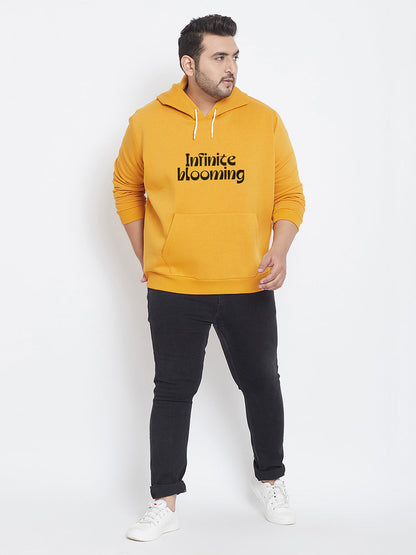 MEN SOLID FULL SLEEVE HOODED CASUAL SWEATSHIRT