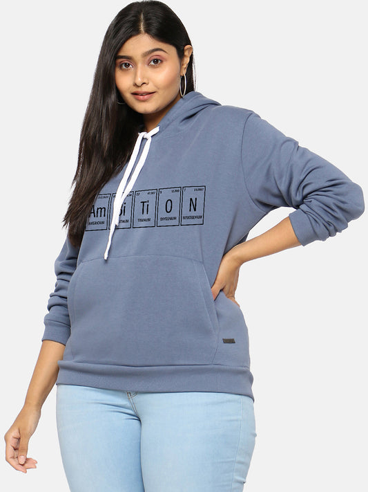 Casual Black Hoodie With Print