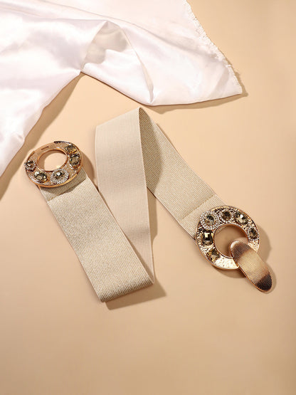 The Cristal Halo Elastic Belt - Saltbox Beige